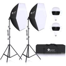 Kit de iluminação Softbox HPUSN Professional com 2x76x76cm Softbox