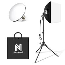 Kit de iluminação Softbox NiceVeedi 40x40cm com suporte de tripé de 63”