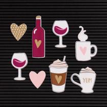 Kit de Ilustrações Coffee/Wine para Letterboard DCWV - 8 unidades