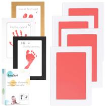 Kit de impressão de mãos e pés para bebês sem tinta BabyQunt, pacote com 4, 15 x 11 cm