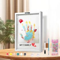 Kit de impressão manual familiar XQC DIY Craft Keepsake Frame branco Kit de impressão manual familiar XQC DIY Craft Keepsake Frame branco