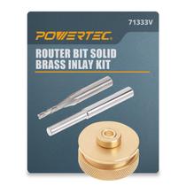 Kit de incrustação POWERTEC em latão sólido com broca de roteador espiral rebaixada de 1/8 Kit de incrustação POWERTEC em latão sólido com broca de roteador espiral rebaixada de 1/8