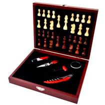 Kit De Inox Para Vinho Jogo Xadrez Com Maleta Marsala 06 Peças