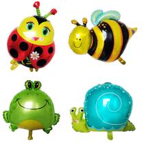 Kit de inserção de balões Mylar Bee Ladybug Snail Frog x4