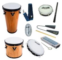 Kit de Instrumentos de Samba Completo Timba + Repique + Pandeiro + Reco
