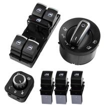 Kit De Interruptores De Janela Elétrica Cromados Para VW Golf GTI Jetta 5 6, 6 Peças, Controle De