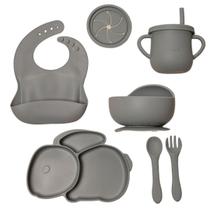 Kit de Introdução Alimentar feito com Bambu e Silicone Pink Bowl