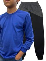 Kit De Inverno 1 Camiseta Manga Longa + 1 Calça De Moletom