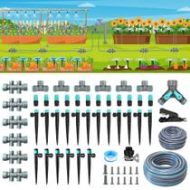 Kit de irrigação por gotejamento OVRAQ 70m PE PVC Mangueira 3 bicos
