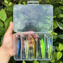 Kit De Iscas Artificiais Premium Para Pesca De Bass E Pike - 5 Peças De Crankbaits Minnow - Conjunto