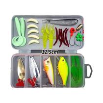 Kit De Iscas De Pesca Com 18-390 Peças, Conjunto De Iscas Macias E Duras, Minnow, Jig, Colher,