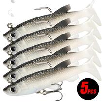 Kit de Iscas de Pesca Soft - 5 Peças, 8cm (2.7 Polegadas) com Ganchos