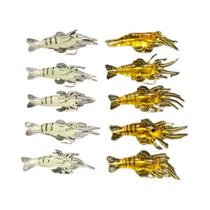 Kit De Iscas Em Forma De Camarão Macio 10pcs Com Ganchos Para Acessórios De Pesca Ao Ar Livre Kit De Iscas Em Forma De Camarão Macio 10pcs Com Ganchos Para Acessórios De Pesca Ao Ar Livre