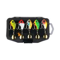 Kit De Iscas Para Pesca De Bass Com 5 Peças, Iscas Metálicas, Caixa De Engrenagens E Clipes Rotator Kit De Iscas Para Pesca De Bass Com 5 Peças, Iscas Metálicas, Caixa De Engrenagens E Clipes Rotator
