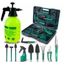 Kit de Jardinagem Completo Pulverizador 2L Maleta com 11 Ferramentas para Jardim e Horta