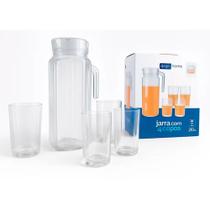 Kit de Jarra 1L com 4 Copos 210ML Alegrete - 8100210 Kit de Jarra 1L com 4 Copos 210ML Alegrete - 8100210