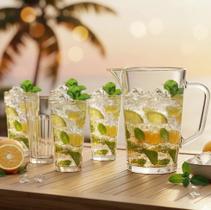 Kit de Jarra e Copos de Vidro Maxim Para Água e Suco 1200ml 7 Pcs Ruvolo