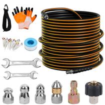 Kit de jato de esgoto AMOPRO 30m Hose 5800PSI Bicos e ferramentas Kit de jato de esgoto AMOPRO 30m Hose 5800PSI Bicos e ferramentas