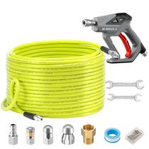 Kit de jato de esgoto M MINGLE, mangueira de 61 m, bicos NPT de 1/4"