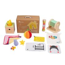 Kit de jogo Adena Montessori de 0 a 6 meses com 9 brinquedos para bebê Kit de jogo Adena Montessori de 0 a 6 meses com 9 brinquedos para bebê