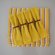 Kit De Jogo Americano Decorativo Para Mesa De Luxo 100% Algodão Tear Mineiro 4 Lugares