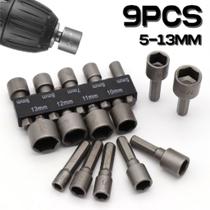 Kit de Jogo de Bits Soquete Canhão para Parafusadeira 5 A 13mm Kit de Jogo de Bits Soquete Canhão para Parafusadeira 5 A 13mm