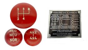 Kit de jogo de bola de câmbio 4 marchas 4x4 red vermelha com plaqueta preta jeep rural f75