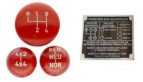 Kit de jogo de bola de câmbio clark 4 marchas 4x4 red com indicação vermelha com plaqueta jeep rural f-75