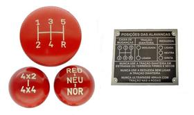 Kit de jogo de bola de câmbio clark 5 marchas 4x4 red com indicação vermelha com plaqueta jeep rural f-75