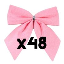 Kit De Laços Rosa Decorativos Para Natal 5,5CM - Pendentes Para Arvore De Natal