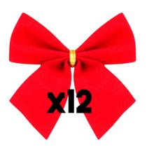 Kit De Laços Vermelhos Decorativos Para Natal 6CM - Pendentes Para Arvore Natalina