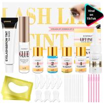 Kit de laminação Lash Lift & Brow JUANPHEA 4 em 1 cor preta