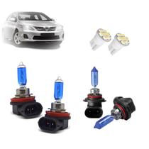 Kit de Lâmpadas Halógena Super Branca Farol Baixo H11 e Alto HB3 para Corolla 2015 2016 2017 2018 2019 2020