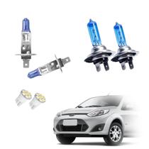 Kit de Lâmpadas Halógena Super Branca H7 H1 Farol Baixo e Alto Fiesta 2007 Até 2016 Kit de Lâmpadas Halógena Super Branca H7 H1 Farol Baixo e Alto Fiesta 2007 Até 2016