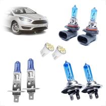 Kit de Lâmpadas Halógena Super Branca H7 H1 H11 Farol Baixo Alto e Milha Focus 2009 até 2018