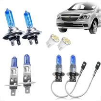 Kit de Lâmpadas Halógena Super Branca H7 H1 H3 Farol Alto Baixo Milha para Agile 2010 2011