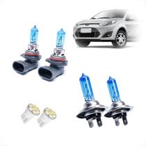 Kit de Lâmpadas Halógena Super Branca H7 H11 Farol Baixo e Milha Fiesta 2011 2012 2013 2014 2015 2016