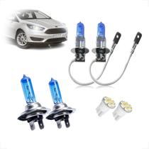 Kit de Lâmpadas Halógena Super Branca H7 H3 Farol Baixo e Milha Ford Focus 2004 2005 2006 2007 2008