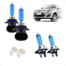 Kit de Lâmpadas Halógena Super Branca H7 HB4 Farol Baixo e Milha Fiesta 2007 2008 2009 2010