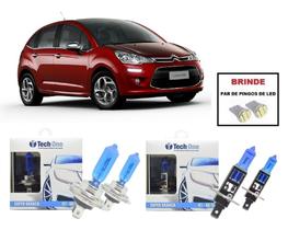 Kit de Lampadas Halogenas Modelo Super Branca Farol Alto/Baixo Citroen C3 Novo 2011 em Diante Kit de Lampadas Halogenas Modelo Super Branca Farol Alto/Baixo Citroen C3 Novo 2011 em Diante