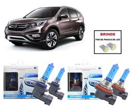 Kit de Lampadas Halogenas Modelo Super Branca para Farol Alto/Baixo Honda CRV ano 2012 a 2020