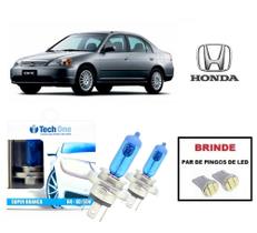 Kit de Lampadas Halogenas Modelo Super Branca para Farol Alto e Baixo para Honda Civic 1991 a 2001 Kit de Lampadas Halogenas Modelo Super Branca para Farol Alto e Baixo para Honda Civic 1991 a 2001