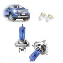 Kit de lâmpadas Halógenas Super Branca Farol Alto e Baixo H4 para Ford Ranger 2005 até 2012 Kit de lâmpadas Halógenas Super Branca Farol Alto e Baixo H4 para Ford Ranger 2005 até 2012
