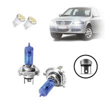 Kit de Lâmpadas Halógenas Super Branca Farol Simples Alto e Baixo H4 para Gol G3 2000 à 2005