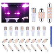 Kit de Lâmpadas LED iFunyLED para Interior de Carro - 24 Unidades Roxo T10 DE3175