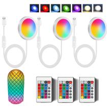 Kit de Lâmpadas LED MsTental 3 Peças RGB com Controle Remoto USB 5V Kit de Lâmpadas LED MsTental 3 Peças RGB com Controle Remoto USB 5V