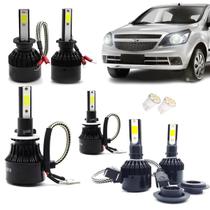 Kit de Lâmpadas Led Tech One 8000k Azulado Farol Alto Baixo e Milha Agile 2012 2013 2014