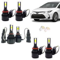 Kit de Lâmpadas Led Tech One 8000k Azulado Farol Alto Baixo e Milha Corolla 2015 2016 2017 2018 2019 2020