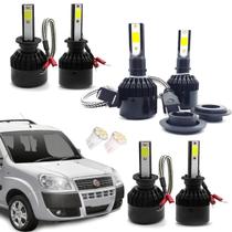 Kit de Lâmpadas Led Tech One 8000k Azulado Farol Alto Baixo e Milha Fiat Doblo 2001 2002 2003 2004 2005 2006 até 2020