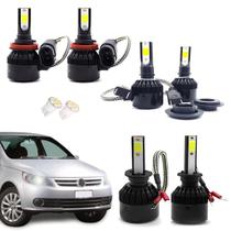 Kit de Lampadas Led Tech One 8000k Azulado Farol Alto Baixo e Milha Voyage G6 2015 2016